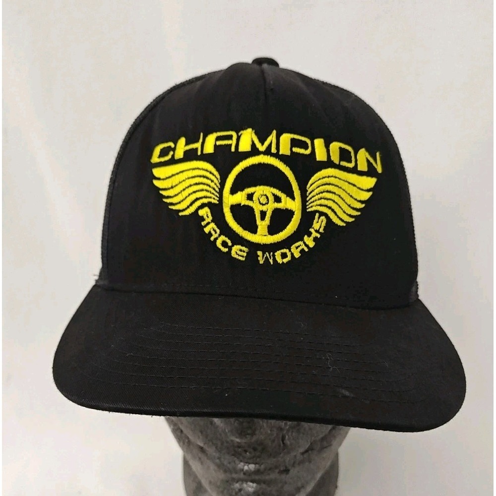 Champion Race Works Hat Cap Black Adjustable Yellow Logo Collectibles #80
